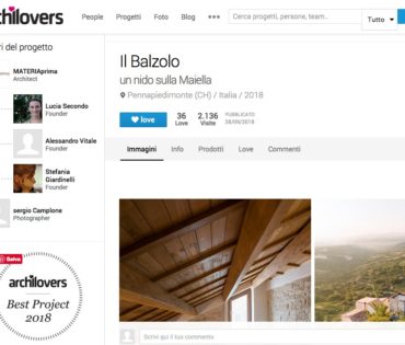 BEST PROJECT 2018! Il progetto del Balzolo selezionato fra i migliori progetti del 2018 dal sito www.archilovers.com!