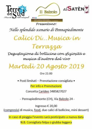 20 agosto 2019  "Calici di ….musica in terrazza"